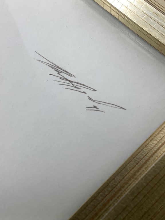 Framed Original Native American Drawing Signed - 5