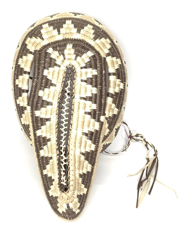 Vtg Woven Native American Mask: 11" x 6 1/2"