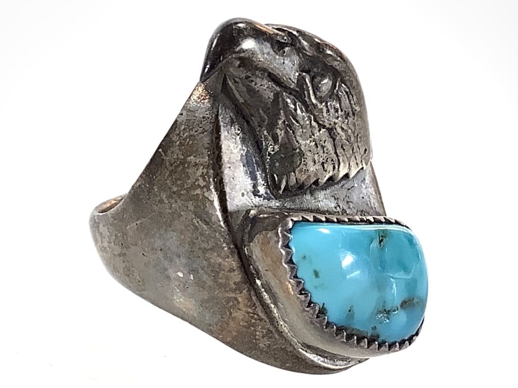 Unmarked Turquoise Ring 16.8g TW: Size 10