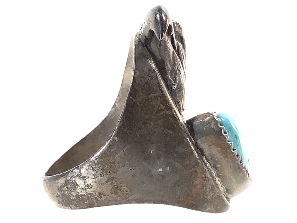 Unmarked Turquoise Ring 16.8g TW - 4