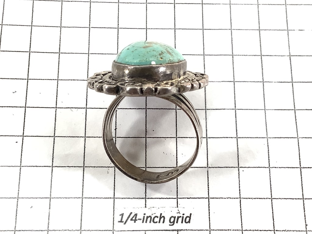 Sterling Turquoise Ring 9.9g TW - 6