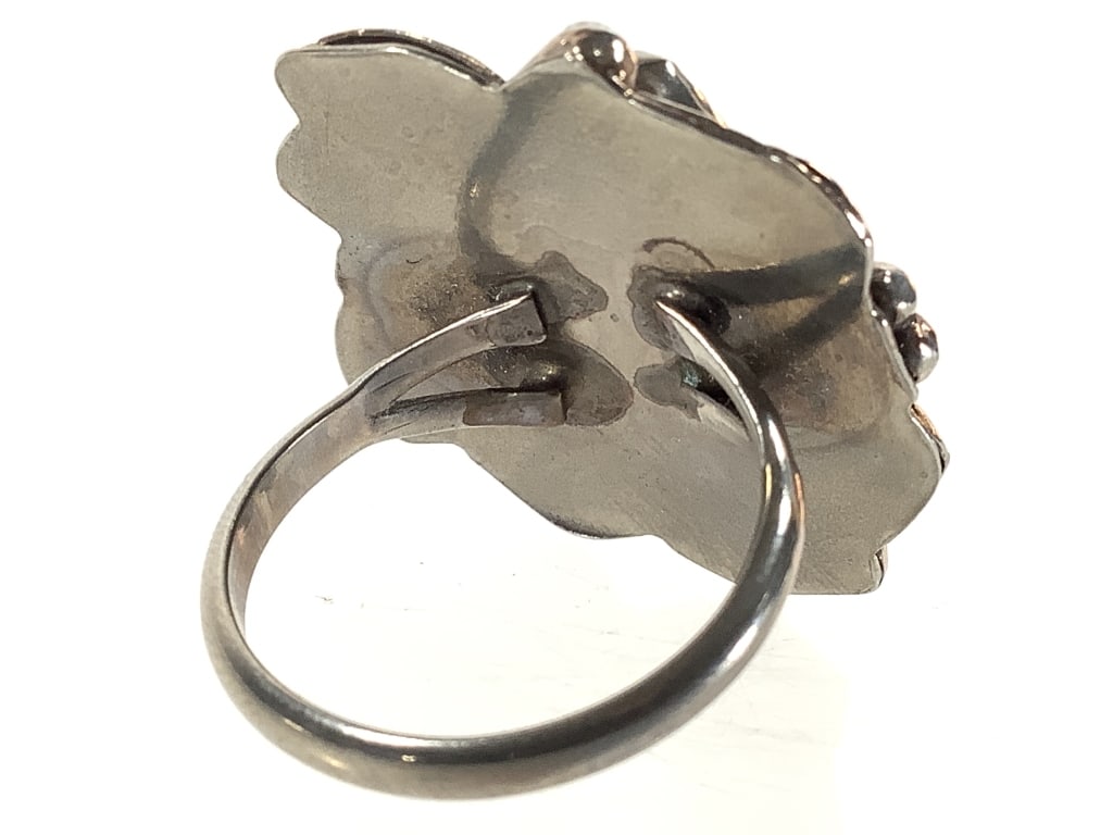 Unmarked Turquoise Ring Sz 8 - 4