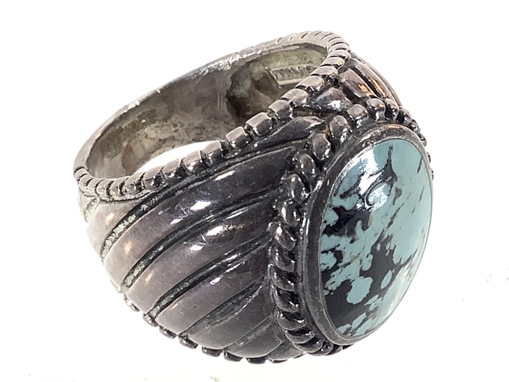 Sterling Turquoise Ring 11.9g TW: Size 9
