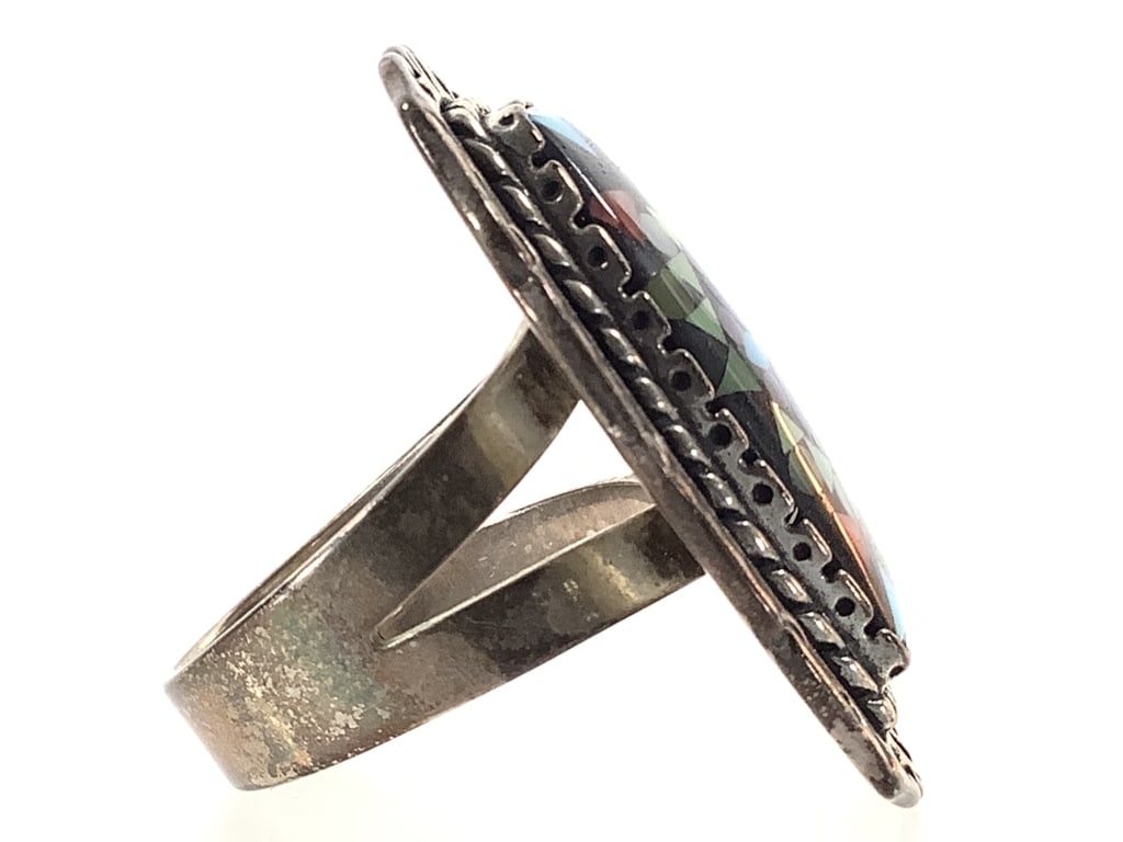 Sterling Micro-mosaic Ring 14.6g TW - 4