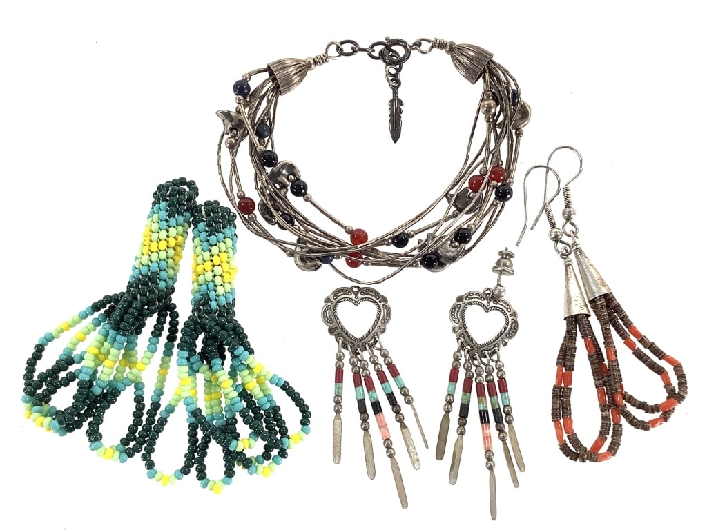 Multi-Strand Fetish Bracelet & 3 Pr. Bead Earrings (1 of 13)