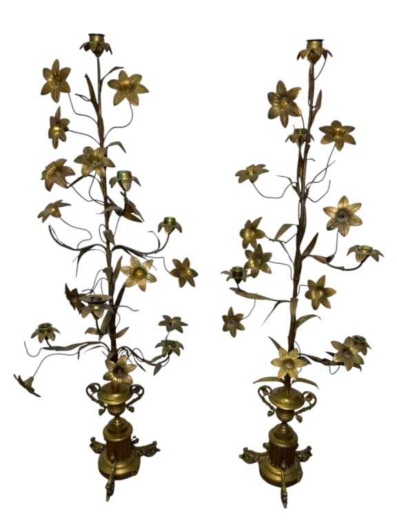 Pr Bronze Dore Neoclassical Candle Stands (1 of 5)