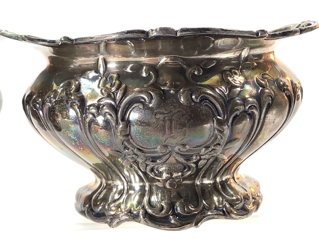 Gorham Sterling Master Salt Cellars w Glass Insert - 4