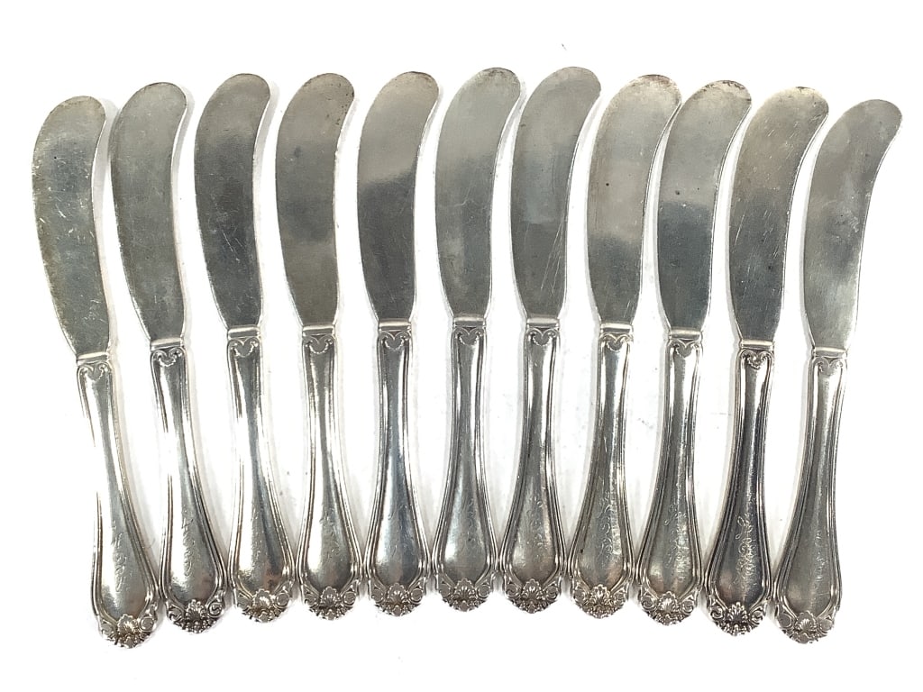 Antique Sterling Silver Butter Knives 292g (1 of 6)