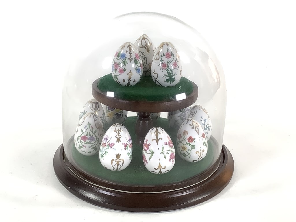 Victorian Floral Egg Garden w/ Glass Dome (1 of 8)