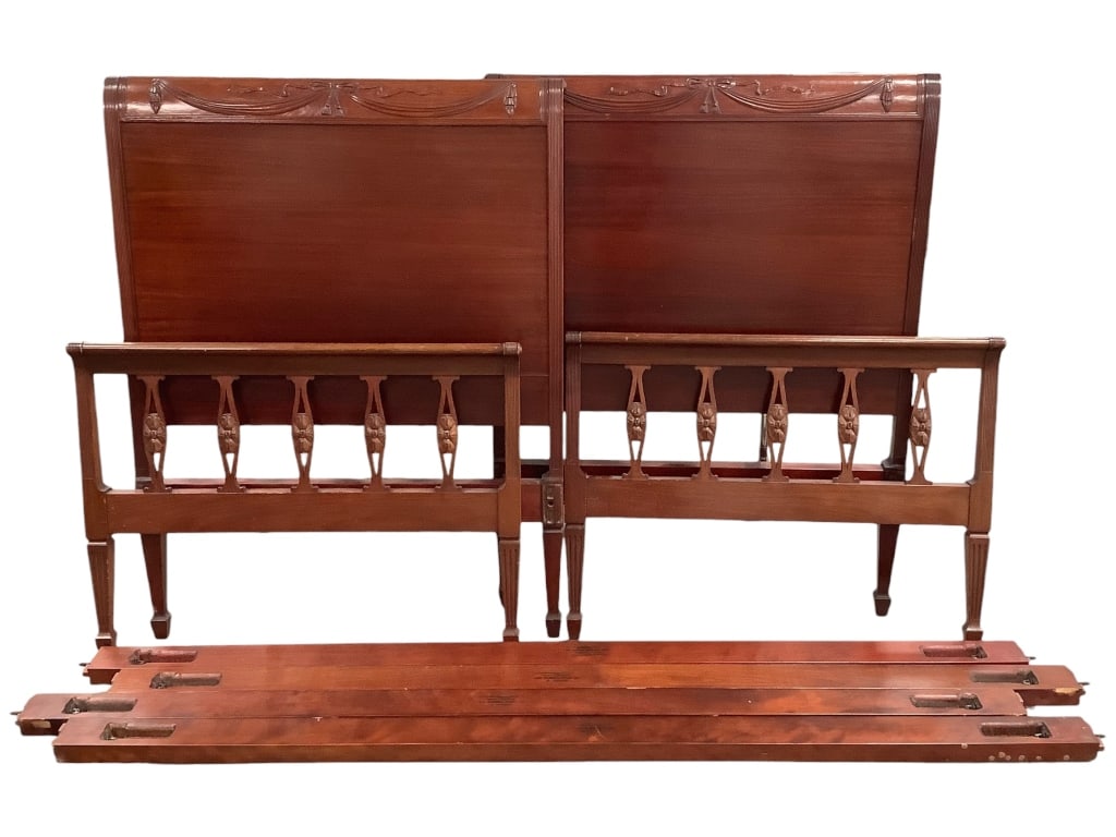 Margolis Mahogany Classical Revival Twin Beds (1 of 8)