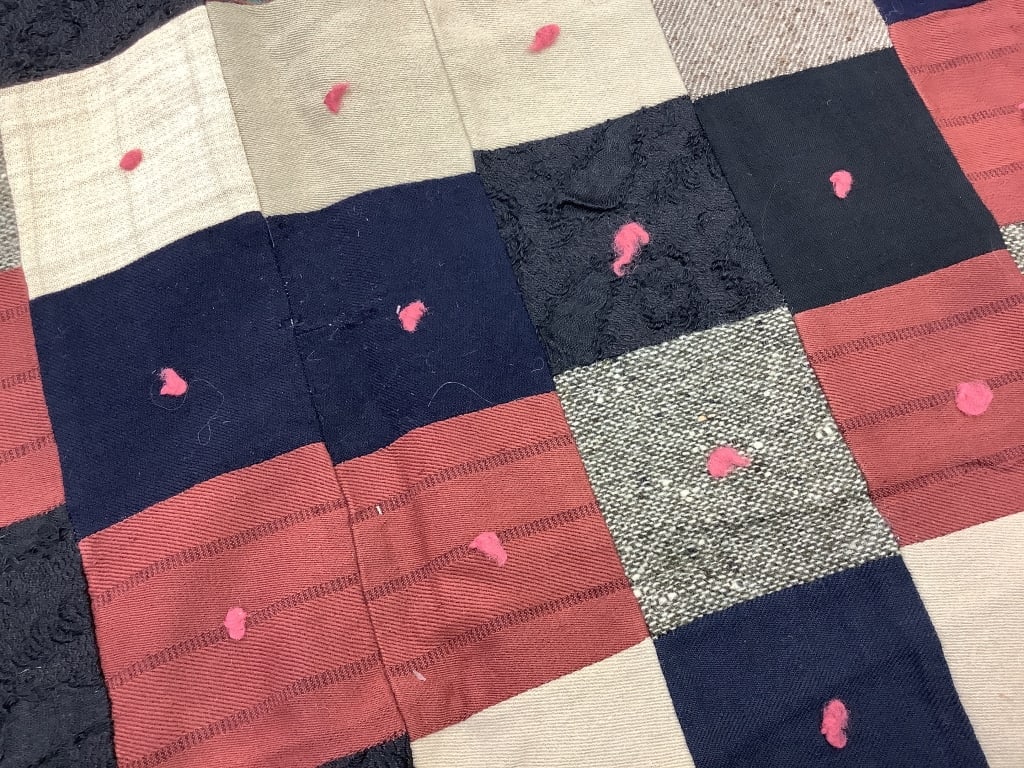 Early Patchwork Tied Quilt 77" x 66" - 6