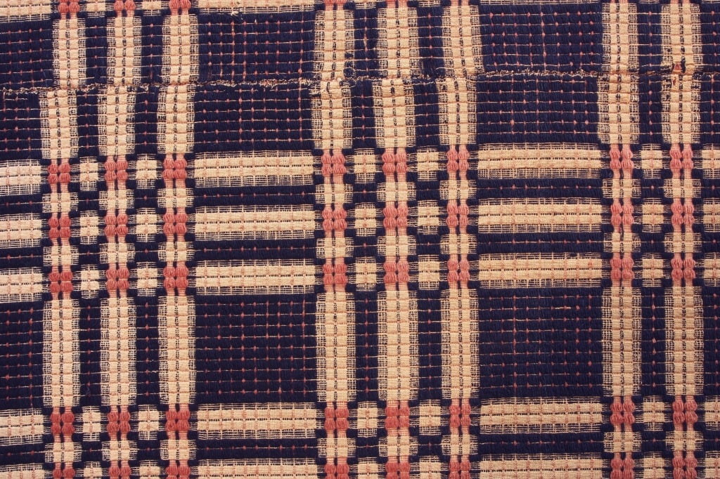 Patch Pattern Overshot Coverlet 86" x 62" - 2