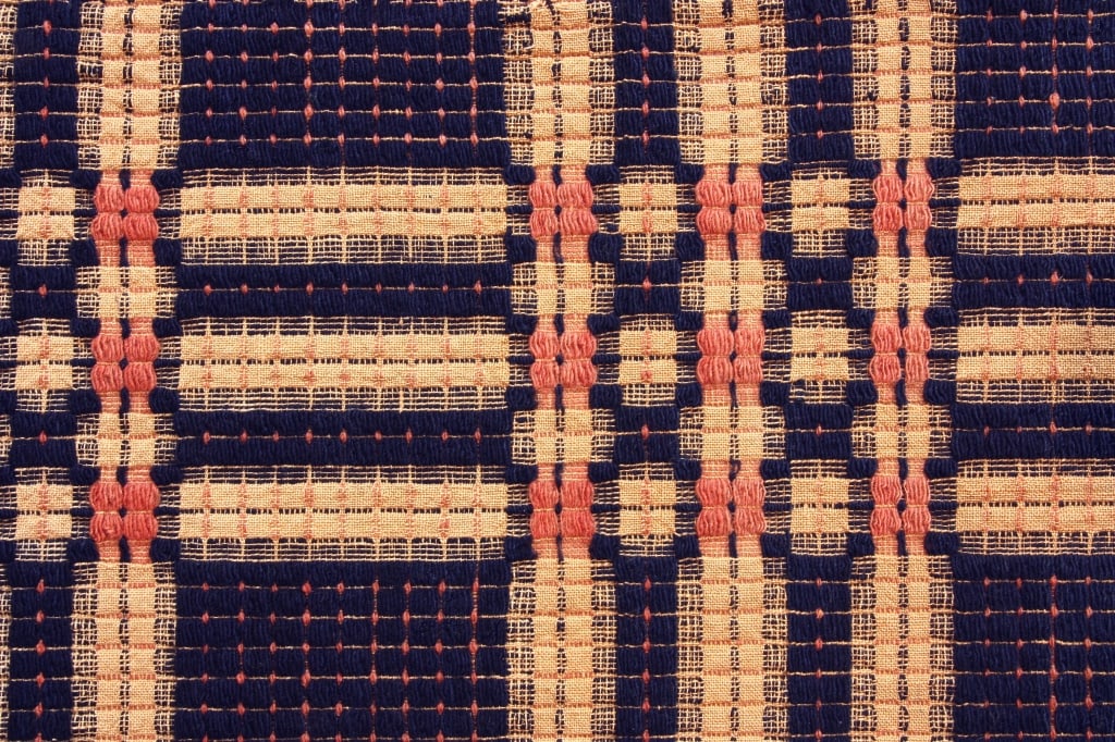 Patch Pattern Overshot Coverlet 86" x 62" - 3