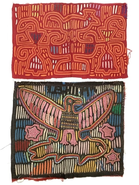 Mola Kuna Folk Art Textile Panels w/ Bird Motifs (1 of 7)