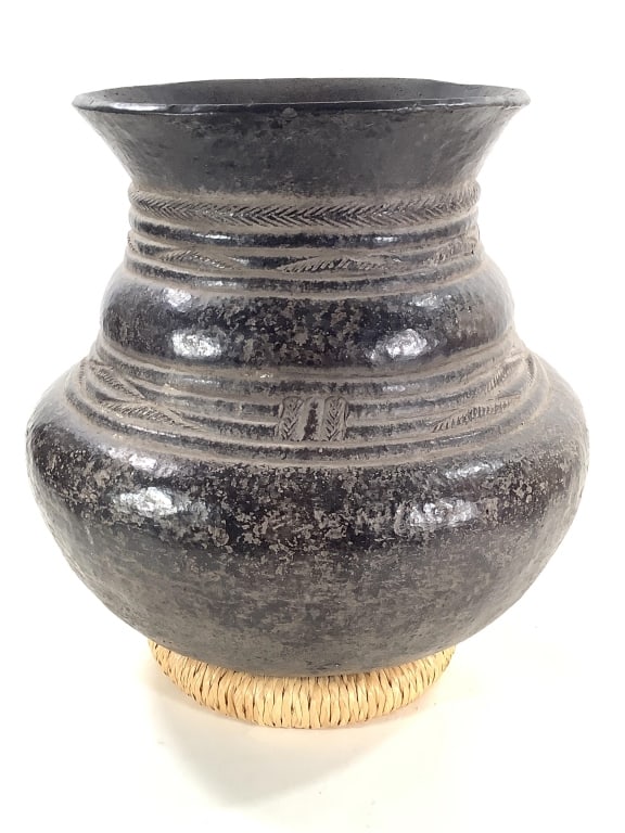 Songye Water Pot Democratic Republic Congo: 13"H, 13 1/4"Dia. Provenance: Collection of William and Diane Itter. Please see photos for condition and details. Please note: Some pots may have repairs that may not be noted.