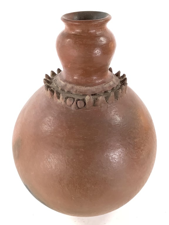 Mafa Peoples N Cameroon Jar: 10 1/2"Dia at widest point, 15 1/2"H. Mafa (Matakam) people's terracotta jar . Provenance: Collection of William and Diane Itter. Please see photos for condition and details. Please note: Some pots