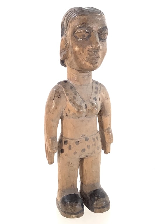 Venavi Doll Ewe of Togo Carved Wood: 8 1/4"H. Carved wood doll with painted details. Provenance: Collection of William and Diane Itter. Please see photos for condition and details.