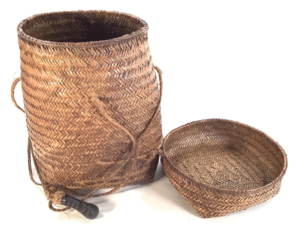 Kuba Lidded Basket DRC - 10