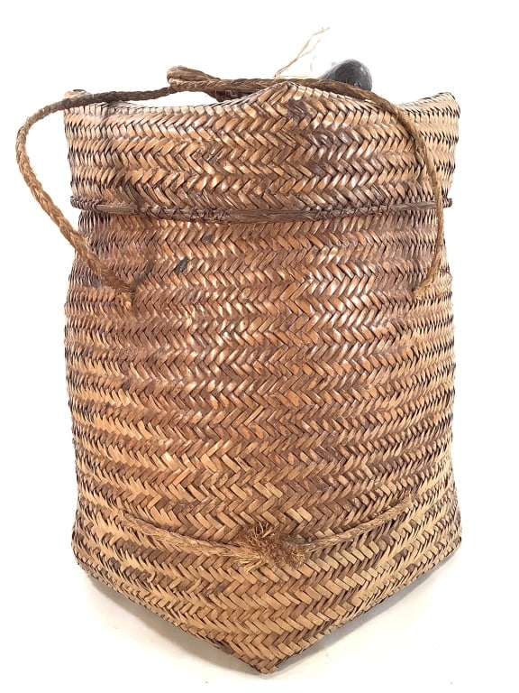 Kuba Lidded Basket DRC - 4