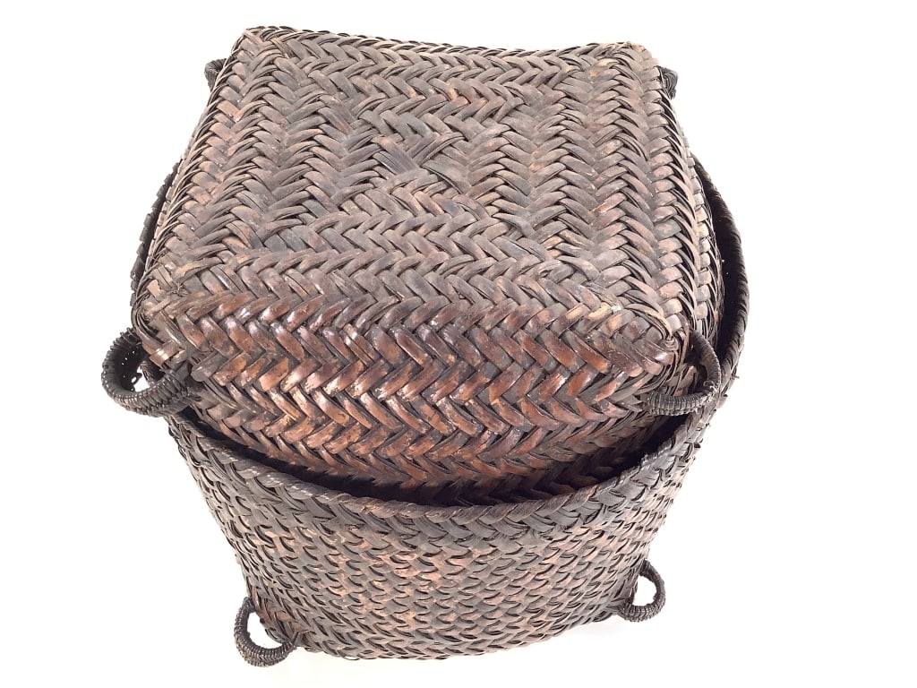 Kuba Lidded Basket DRC - 4