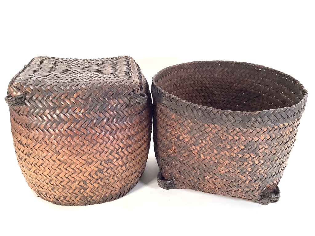 Kuba Lidded Basket DRC - 5