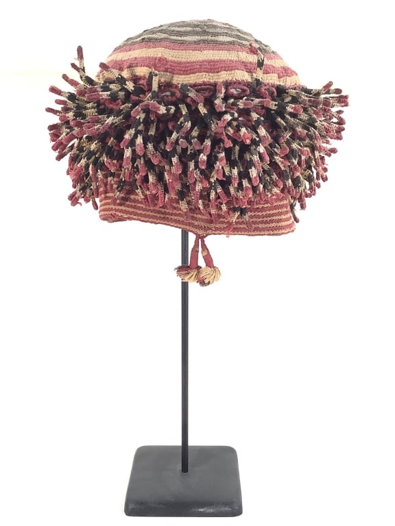 Prestige Hat Cameroon: 6"H, 8 1/2" diameter with spikes. Provenance: Collection of William and Diane Itter. Please see photos for condition and details.