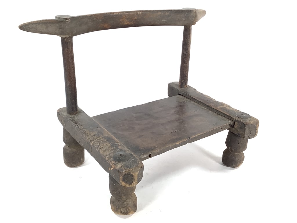 Liberian Prestige Stool: 14"H x 12"D x 15"W. Fair condition for age. Provenance: Collection of William and Diane Itter. Please see photos for condition and details.