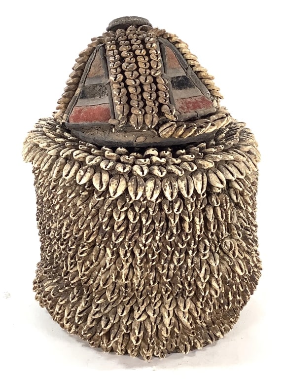 Yoruba Ile Ori House of the Head Container: 11"H x 9"Dia. Overall fair condition for age. Provenance: Collection of William and Diane Itter. Please see photos for condition and details.