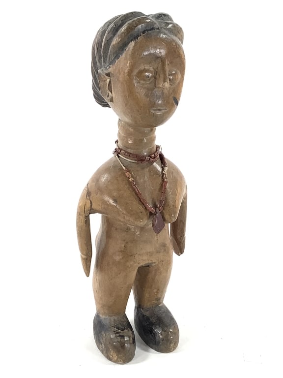Ewe Venavi Figure West Africa: 10 1/8"H x 3 5/8"W x 2 7/8"D. Provenance: Collection of William and Diane Itter. Please see photos for condition and details.