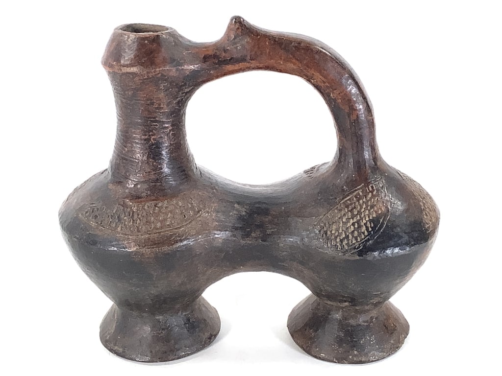 Teke or Tio Double-Chambered Vessel DRC: 7"H x 7"W. Good condition for age. Provenance: Collection of William and Diane Itter. Please see photos for condition and details. Please note: Some pots may have repairs that may not be noted.