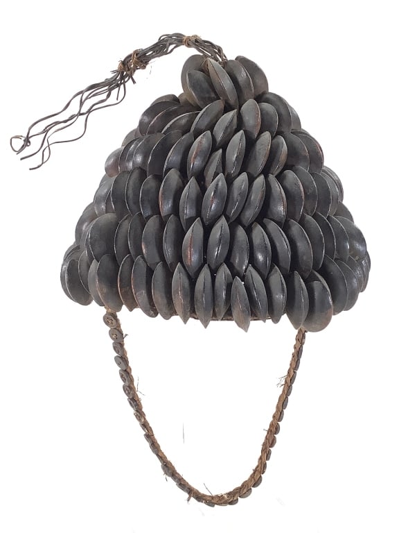 Lega Button Cap DR Congo: 8"H x 7"Dia. Good condition. Provenance: Collection of William and Diane Itter. Please see photos for condition and details.