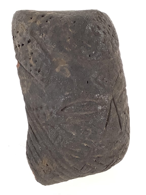 Kuba Carved Tukala Paste Block Bongotol: 5 3/4"H x 4"W x 2 1/4"D. Kuba, Democratic Republic of Congo. Provenance: Collection of William and Diane Itter. Please see photos for condition and details.