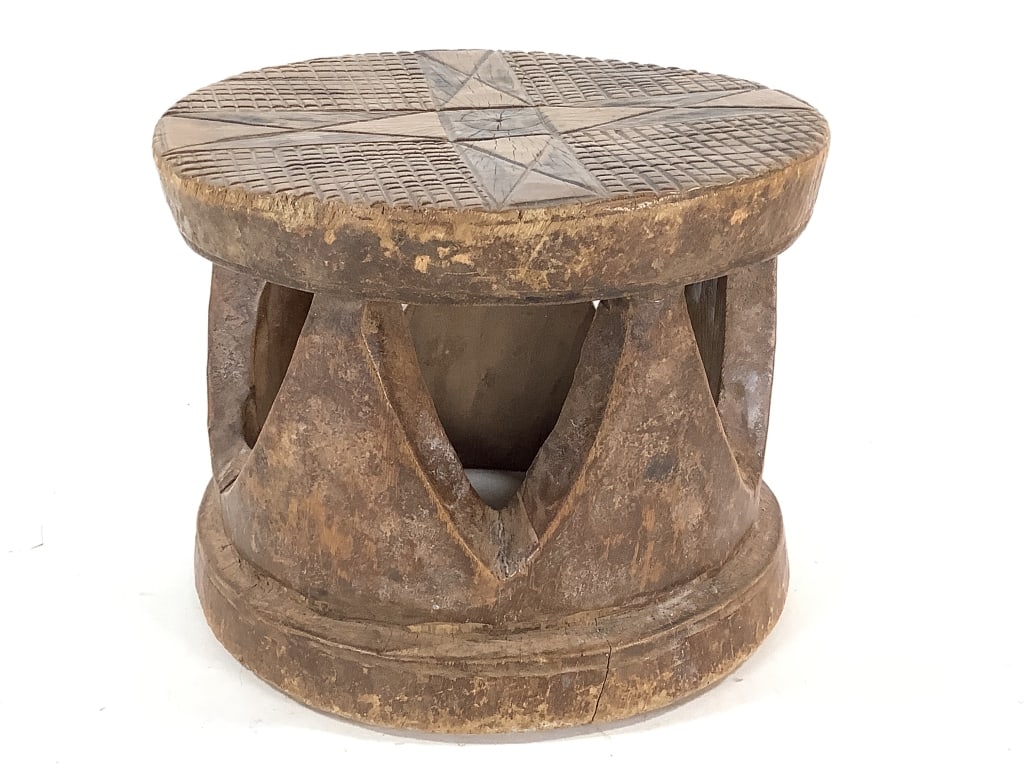 Cameroon Grasslands Hand-Carved Wooden Stool (1 of 4)