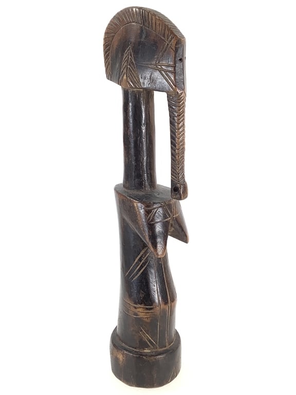 Mossi Fertility Doll Burkina Faso: 12"H x 2"Dia (base). Provenance: Collection of William and Diane Itter. Please see photos for condition and details.