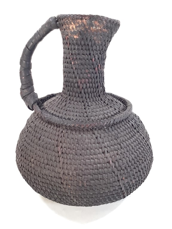 Cameroon Grasslands Pitcher: 9 1/2"Dia. x 13"H. Provenance: Collection of William and Diane Itter. Please see photos for condition and details. Please note: Some pots may have repairs that may not be noted.