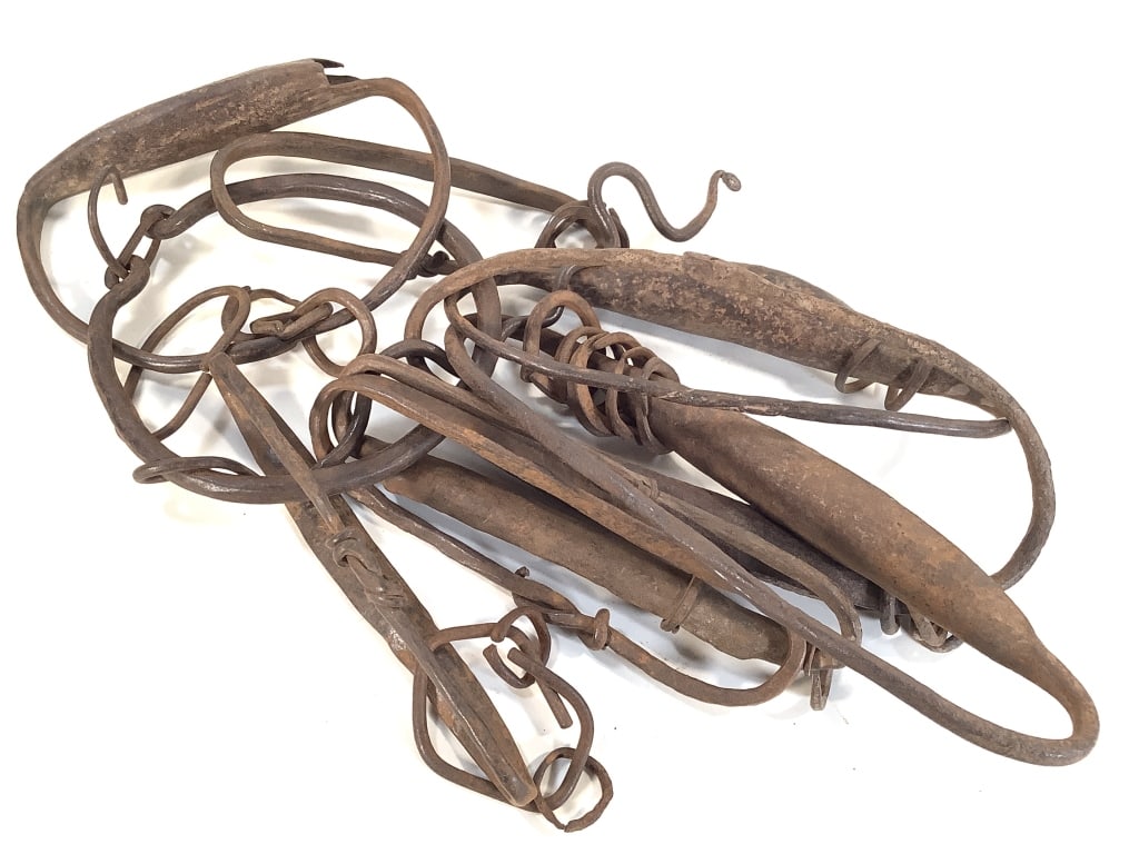Chamba Iron Gong Trade Currency Set: Largest section, 9 7/8"L. Holder of sections 5 3/4"Dia. Provenance: Collection of William and Diane Itter. Please see photos for condition and details.