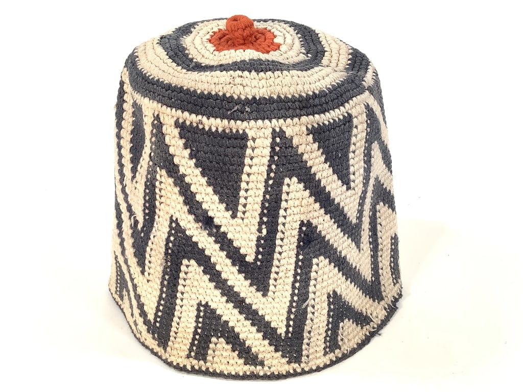 Cameroon Ashetu Hat w Zigzag Pattern - 2
