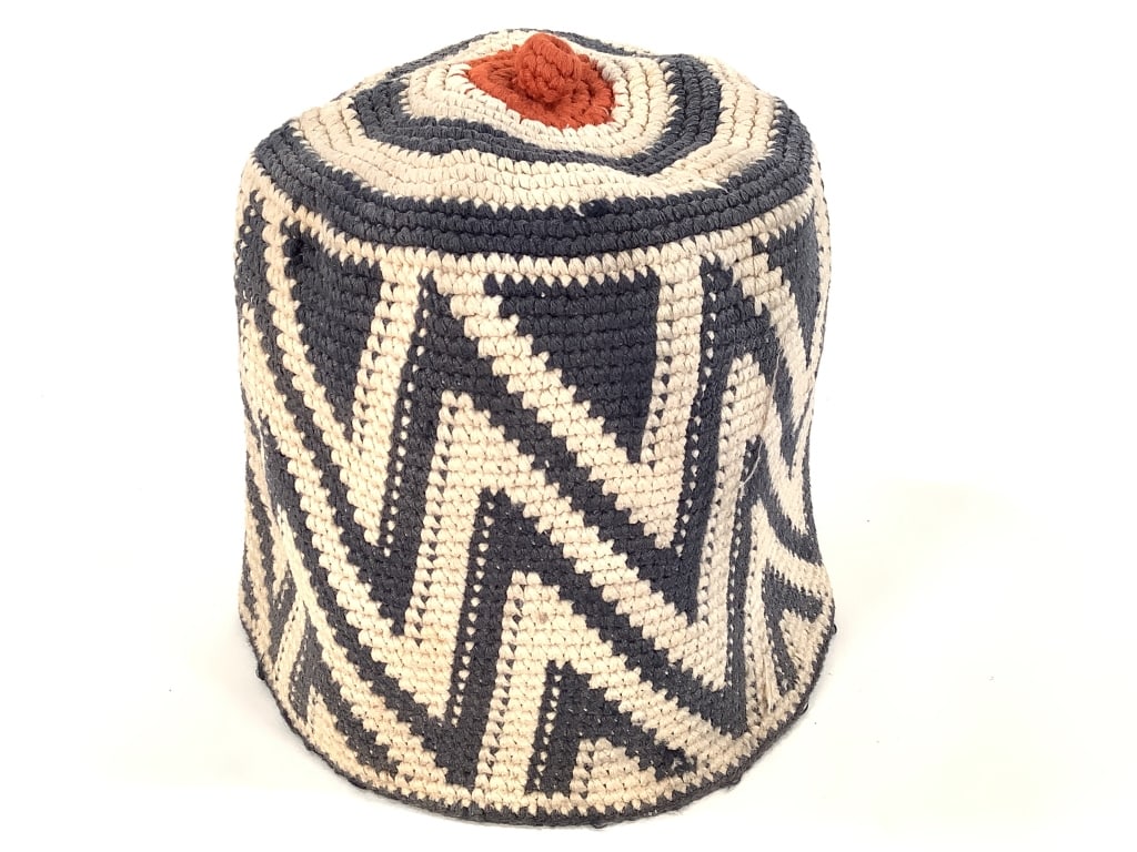 Cameroon Ashetu Hat w Zigzag Pattern - 3