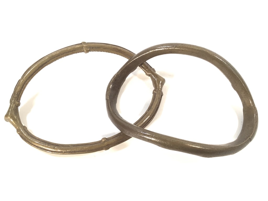 2 Cast Bronze Currency Bracelet West African (1 of 8)