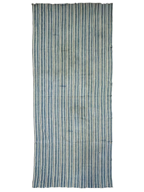 Mende Sierre Leone Country Cloth: 120" x 66". Narrow band of woven cotton hand stitched together. Provenance: Collection of William and Diane Itter. Please see photos for condition and details.