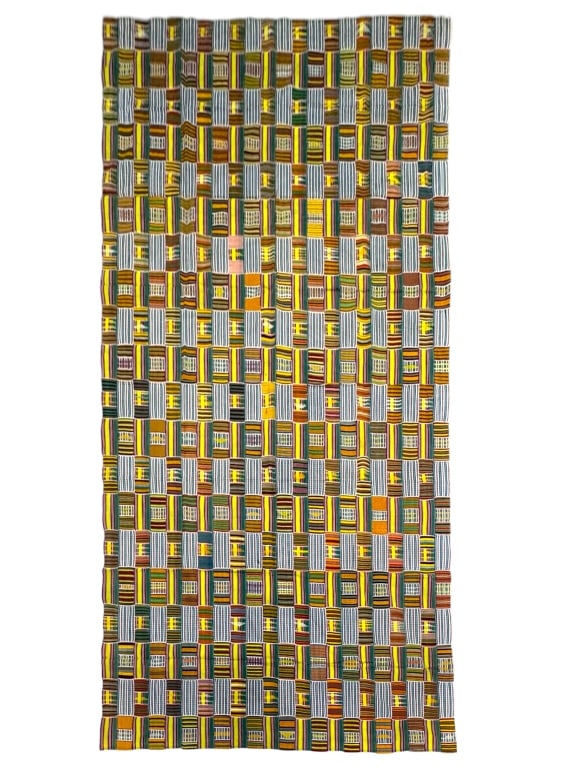 Kente Cloth: 106" x 70". Provenance: Collection of William and Diane Itter. Please see photos for condition and details.