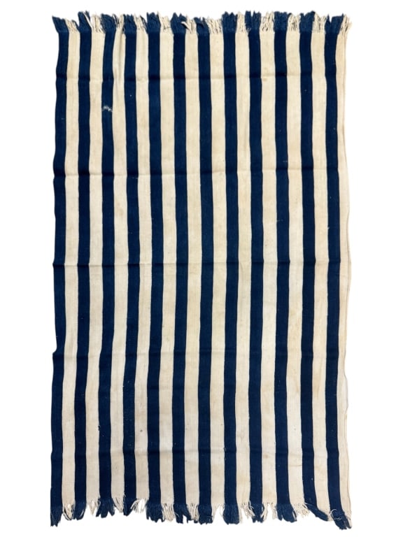 Striped Baule Wrap: 57"L x 37 1/2"W. Purchased care of Ali Berte. Provenance: Collection of William and Diane Itter. Please see photos for condition and details.