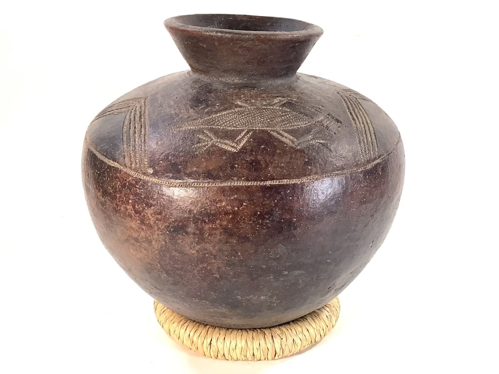 West African Pot: 12"H x 11 1/2"Dia. Provenance: Collection of William and Diane Itter. Please see photos for condition and details. Please note: Some pots may have repairs that may not be noted.