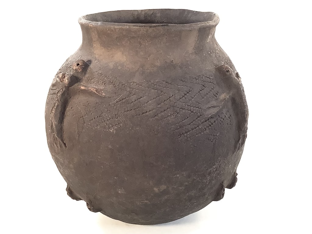 Kaka or Mambila S E Nigerian / Cameroon Vessel: 13 1/4"H x 12 3/8"Dia. Terracotta Mambila or Kaka ritual vessel. Provenance: Collection of William and Diane Itter. Please see photos for condition and details. Please note: Some pots may have