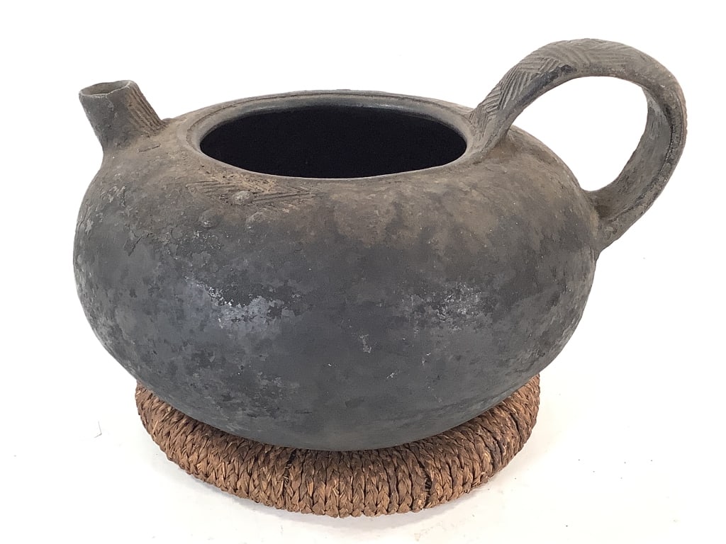 Terracotta Water Pot Cameroon: 11"W x 8"H. Terracotta clay. Good condition, natural wear consistent with age. Provenance: Collection of William and Diane Itter. Please see photos for condition and details. Please note: Some pots