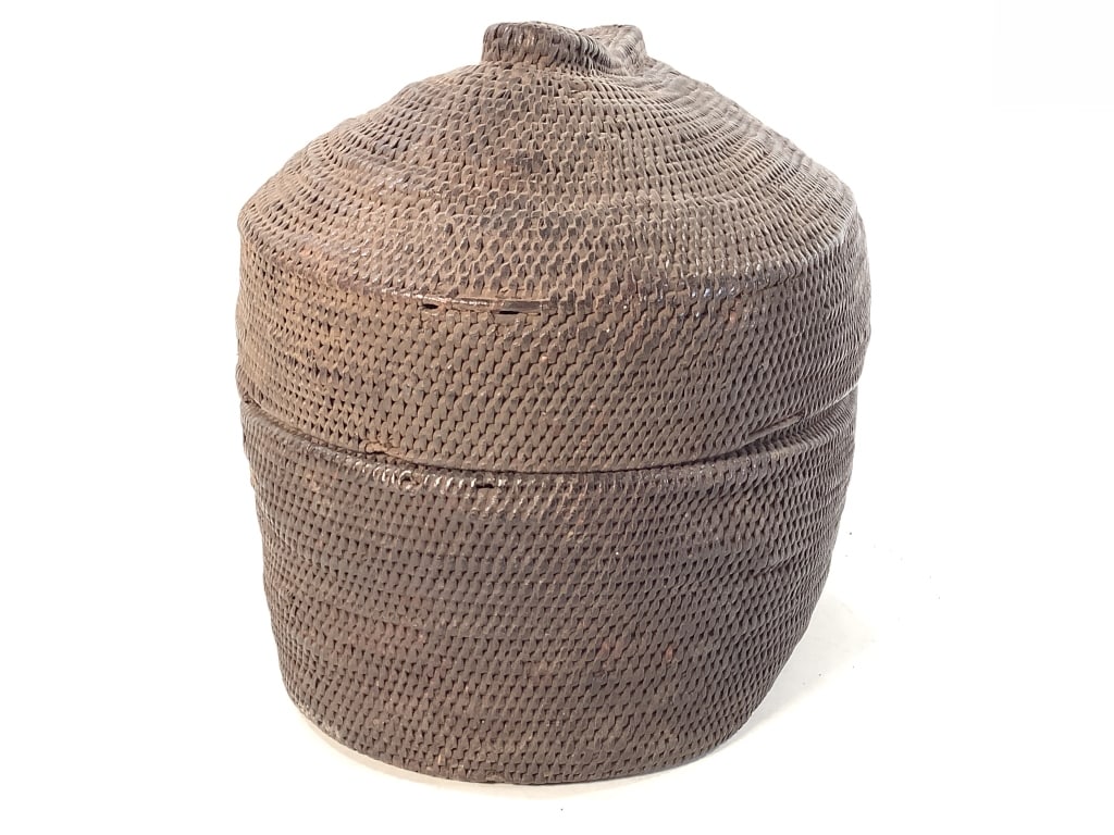 Kuba Lidded Basket DRC - 2