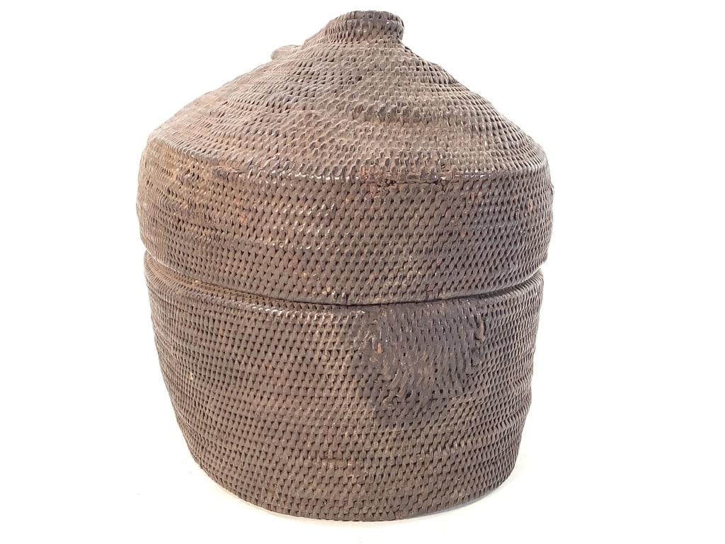 Kuba Lidded Basket DRC - 4