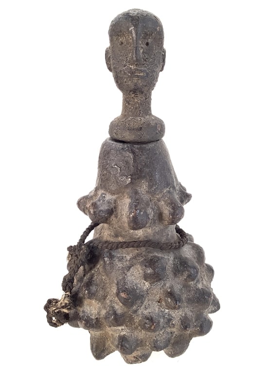 Ritual Healing Medicine Container Tanzania: 7 3/4"H x 4 1/8"Dia. Pare or Kisi, Northeast Tanzania, made from terracotta. Fair condition with natural wear consistent with age and use. Provenance: Collection of William and Diane Itter. See