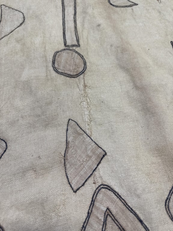 Kuba Raffia Cloth Wrapper w Patchwork DRC - 3