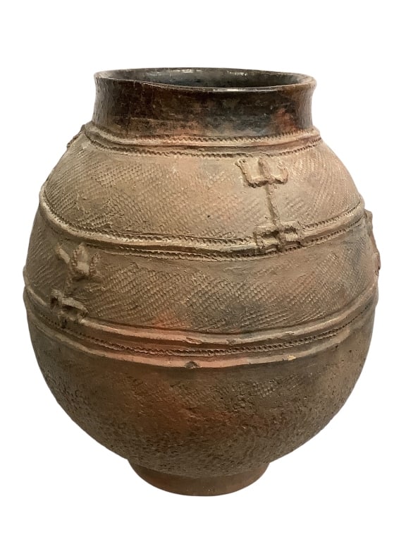 Bamana Water Pot Mali: 8"H x 15"Dia. Please note: Some pots may have repairs that may not be noted. Provenance: Collection of William and Diane Itter. Please see photos for condition and details.